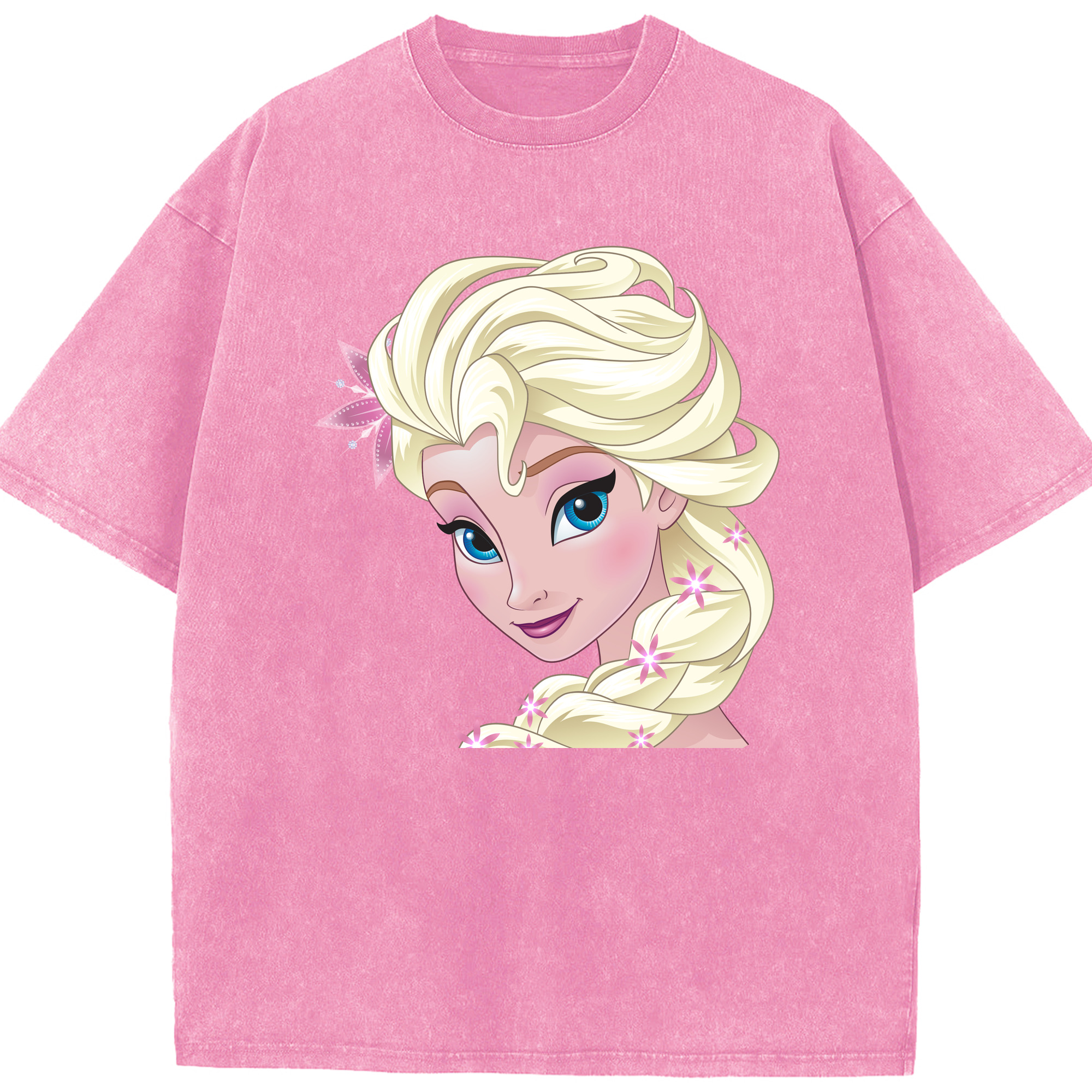 （画像用） アナと雪の女王 アンナ エルサ Frozen Anna Elsa 綿100% ヴィンテージ風 半袖Tシャツ（フロントプリント）